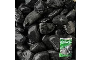 CENTRO NATURA & PET SHOP Sassi Ciottoli Pietre Colore Nero Ebano per Giardino Vasi Aiuole Esterno Granulometria 25-40mm Confezione 25kg
