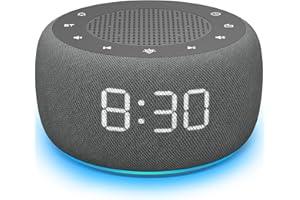 DOUMOSH Réveil Radio avec Bluetooth, réveil numérique avec variateur d'intensité 0-100%, veilleuse colorée, réveil avec Haut-Parleur Bluetooth pour la Chambre à Coucher - Gris Espace