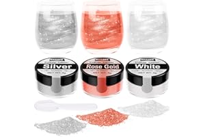 HXDZFX Edible Glitter - 3 Colours 100% Edible Shimmering Lustre Sparkle for Cakes, Edible Glitter for Drinks, Cake Decorations, Chocolates, Muffins, Cocktail, Cream, etc (4g Each) `