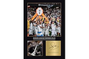 GENERIC Signed Tottenham Hotspur Europa League Winners A4 Framed Poster Tottenham Gifts For Boys, Tottenham Gifts For Men Spurs Gifts (Framed)