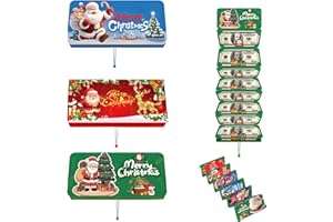 AIEIEII 3 PCS Christmas Money Wallets and Envelopes Set, Money Wallets for Cash Gifts Christmas Cash Envelopes with 10 Slots, Xmas Gift Card Envelope Suitable for Giving to Family and Friends