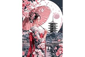 MAXBYE DIY 5D Diamond Painting Arts Kits para Adultos, Mujer Japonesa Diamond Art Kit Complet Manualidades Imágenes Cristal Diamond Punto Cruz Decoración Pared para Hogar Gift 30x40cm