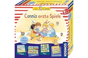 Kosmos 681043 Connis erste Spiele Spielesammlung mit Vier Memo-, Lauf- und Legespielen, Brettspiel für 2-4 Kinder ab 3 Jahre, Meine Freundin Conni