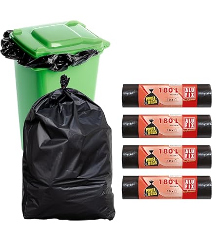 Sacchi Per Rifiuti 150 LT Extra Resistenti - 30 Pezzi In PE Riciclato, Per Giardinaggio E Edilizia - Foto 10