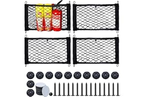 RUNYU Filet Rangement Camping Car, 4 Pack Filet Coffre Voiture, 35 * 25 CM Filet de Rangement Camping Car Kit Complet pour Le Stockage et l'Organisation dans Les véhicules