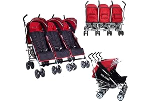 Kids Kargo Triple Stroller Red