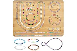 Artlatu Perlenbrett aus Bambus für die Schmuckherstellung, 38 x 28 cm, Perlenbrett für die Schmuckherstellung – Erstellen Sie Ihre einzigartigen Armbänder und Halsketten