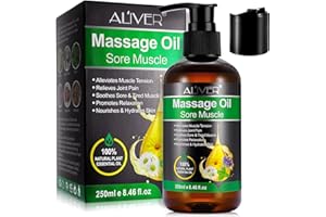 ZOXPM Aceite de Masaje, 250ml Massage Oil para Calmar, Calentar y Relajar, para Masajes en Musculos, Espalda, Hombro, Pies, Rodilla, Contracturas