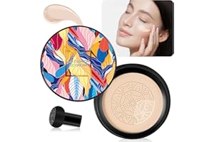 FRDUGA Mushroom Head CC Cream, Air Cushion BB Cream, Liquid Foundation, Liquid Foundation, Concealer Moist Makeup, Even Skin Colour, Make-Up Foundation (Ivory)