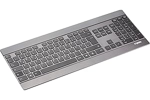 ‎RAPOO Rapoo E9270P kabellose Tastatur wireless Keyboard ultraflaches 4 mm Tastaturdesign aus Edelstahl und Aluminium 9 Monate Batterielaufzeit DE-Layout QWERTZ PC & Mac - schwarz