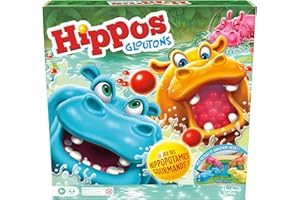 Hasbro Gaming Hippos Gloutons, Jeu De Plateau Pour Enfants et Famille, Avec Chargement Automatique Des Billes, Idées Cadeaux d'Anniversaire, De 2 À 4 Joueurs