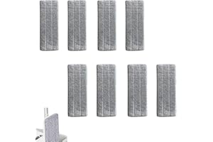 Gruvox 8pcs Microfiber Mop Pads Washable Dry Wet Reusable Wet Mop Pads for Wet Mopping (Grey)