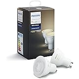 Philips Lighting White Ambiance Set 2 Faretti Spot LED GU10, 5.5 W, Bianco, 57 x 50 cm, Versione 2018