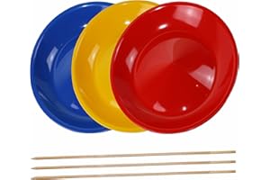 3 Piatti da giocoliere colorati con bacchetta in legno SchwabMarken