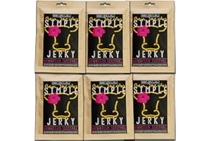 BEN JACOBS Beef Jerky Carne de vaca Caja de muestra de cecina, 6 x 50 g, carne de vacuno austriaca de primera calidad alimentada con pasto, sin aditivos ni conservantes (6 x 50g, Hawaiian Teriyaki)