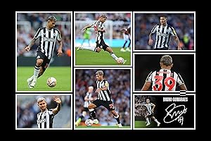 RJR PRINTS Bruno Guimaraes - Newcastle United Signed 12x8 Inch Montage Photo With Print Pre Printed Signature Autograph Football Gift