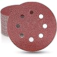50 Pieces WooZuu 8 Holes Sanding Discs Pads 40 Grit 5 Inch Hook and Loop Sandpaper Assortment for Random Orbital Sander