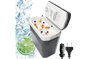 Yakimz Kühlbox auto, 24L Mini Camping kühlschrank Thermoelektrische 12v 230v, WÄRMT & KÜHLT, Kühltasche Elektrisch Warmhaltebox mit ECO-Modus, Tragbarer, für Auto Boot und LKW, Mit Kabel, A++