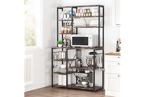 Tribesigns Scaffale da Cucina, Scaffale Microonde a 5+6 Ripiani con 10 Ganci a S e Struttura in Metallo, Scaffale Cucina Salvaspazio con ripiani, 100 x 40 x 160 cm