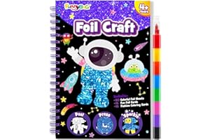 FUNNYB&G Foil Art per bambini Arte e attività artigianale: giocattoli da viaggio creativi per attività fai da te, kit fai da te per bambini | regalo ragazza 4 5 6 7 8 9 anni (pianeta)
