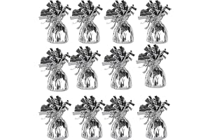 Silver Metallic Balloon Weight for Helium Balloons (Pack of 12)