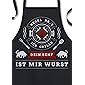 YORA Grillschürze für Männer lustig - Dein Senf ist mir Wurst - Kochschürze - Geschenk für den Männer