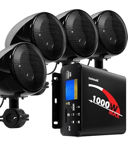 BOSS MC720B Inch Waterproof Motorcycle Speakers, Amplifier