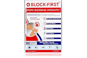 BLOCK-FIRST Advanced First Aid Kit- Stops Bleeding Instantly & Prevents Stitches, Emergency Medical Kit for Home, Office, Travel, Car, Sports, Outdoor, Multi-Use Pack for Cuts, Wounds Injuries