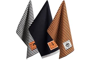 DII Bawełniane Halloween świąteczne ręczniki do naczyń, 45 x 70 cm zestaw 3, dekoracyjne ponadwymiarowe zdobione ręczniki kuchenne, idealny prezent do domu i kuchni - szczęśliwe nawiedzenie