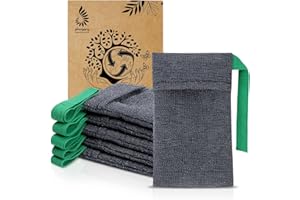 PHOGARY 6 Stück Exfoliate Seifensack zum Duschen, Seifensäckchen Nylon für Feste Seife, Premium Seifennetz Seifenbeutel für das Peeling, Seifentasche - Schnell Trocknend, Schimmelresistent（Grau）