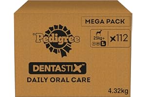 PEDIGREE DENTASTIX - Dental Dog Chews - Adult Large Dogs 25kg+ - 4 x 28 Sticks - Megapack of Dog Dental Sticks