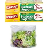 Koroplast Orta Boy Buzdolabı Poşeti 4 Al 3 &Ouml;de Ekonomik Paket, Ekonomik Buzdolabı Poşeti Orta Boy 80'li Set, BPA İ&ccedil;ermez, Sız