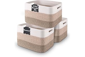 Cestas Almacenaje de Cuerda de Algodón,Rtdep Cestas Almacenaje Bebe, Cestos Organizadores, Cesta Almacenaje Baño, Cesta de Almacenaje de Juguetes