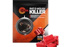 Ratkil Rat Poisoning Blocks 300g - Maximum Strength Rat Poison & Mouse Poisoning Indoor | Fast Acting Rat Killer Bait Blocks & Mouse Poison for Rodent Control