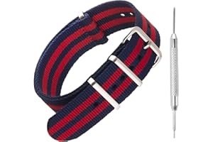 Sniper Bay Nato Strap Watch Strap – Nato Watch Straps for Men and Women with Military-Grade Nylon, Stainless Steel – 18mm, 20mm, 22mm, 24mm Wrist Strap Widths