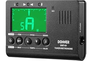 Donner Metronome Tuner for All Instruments - Guitar, Bass, Violin, Ukulele, Trumpet, Chromatic, Clarinet, Flute, 3 in 1 Digital Metronome with Tuner/Metronome/Tone Generator, DMT-01