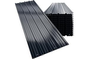 GARDEBRUK DEUBA® 12x Tôles de bardage 129x46cm 7m² tôle trapézoïdale ondulée profilée résistante intempéries galvanisé plaque abri de jardin anthracite