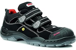 ELTEN Buty ochronne SCOTT Pro ESD S1P, męskie, tekstylne, z tworzywa sztucznego (lżejsze niż stalowy nosek), lekkie, sportowe, czarne, rozmiar: 45