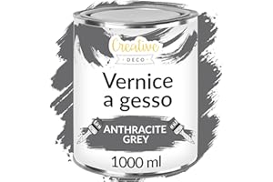 Creative Deco Chalk Paint Vernice a Gesso Grigio Antracite | 1L | Vernice per Legno | Pittura per Mobili senza Carteggiare, Opaca, Lavabile | per Restauro di Mobili, Colore per Legno e Decorazione