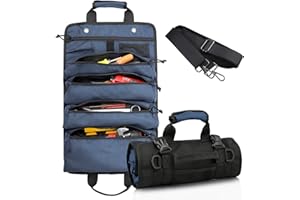 Koolertron Sac à Outil Imperméable Trousse Sacoche Enroulable Porte Outils 900D Oxford Portable Rangement pour Bricoleur Garage Voiture Moto (Bleu) AS-XJND07-BLAS-XJND07-BL
