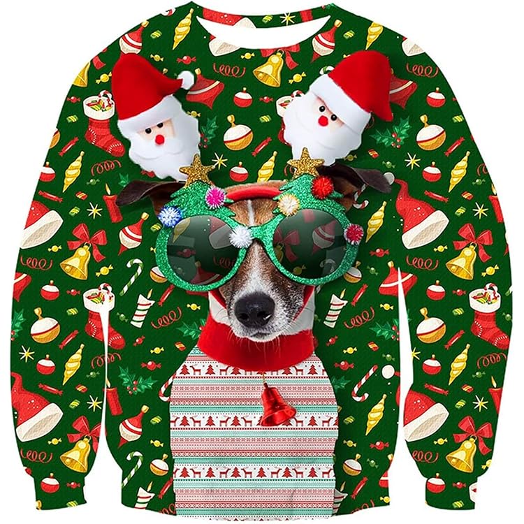 Pull Noël Enfant Garçon - Sweat Père Noël Polaire - Tenue Fêtes Hiver - Capuche Confortable - 3 à 14 Ans