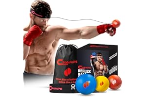 Champs MMA Boxing Reflex Ball - Boxing Equipment Fight Speed, Boxing Gear Punching Ball Great for Reaction Speed and Hand Eye Coordination Training Reflex Bag