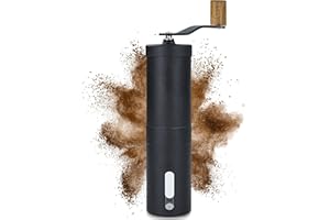 Lambda Coffee Macinacaffè manuale I Regolazione continua della macinatura I Coffee grinder in legno e acciaio inox con meccanismo di macina in ceramica | Macinacaffè a mano | maccinatore caffe