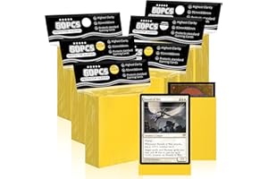 TIOPLIOR Gelbe Kartenhüllen für MTG, 300ct Perfekte Passform Standard Matte Kartenhüllen für Trading Card Sportkarte Baseballkarte TCG Magic Commander, Robuste und schön mischbare strukturierte weiche Hüllen