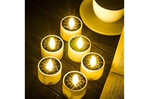 SoulBay Świece solarne do użytku na zewnątrz, 5,8 x 5,1 cm, solarne podgrzewacze, do użytku na zewnątrz, wodoszczelne, wielokrotnego ładowania, migoczący płomień z czujnikiem światła, do użytku na