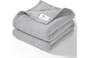 Lulu moon muślinowy kocyk dla niemowląt, koc dla małych dzieci, 120 x 120 cm, srebrno-szary