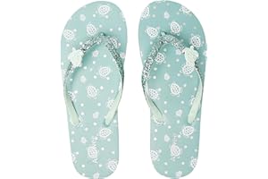Ataiwee Girls' Flip Flops - Little & Big Kids, Comfortable Slip-On, Colorful Printed Beach Poolside Sandals.