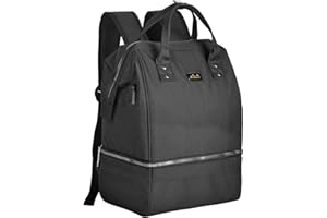 Viedouce Mochilas para Pañales,Bolsa Térmica Porta Alimentos,Mochilas de Viaje,Bolsa Picnic de Comida Almuerzo Termica,Mochila para Sacaleches,Pequeño Bolsa para Pañales de Viaje (Negro,15L)