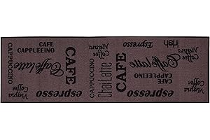 andiamo Küchenläufer Espresso Kurzflor Läufer Küchenteppich - Teppich Küche 57 x 120 cm braun
