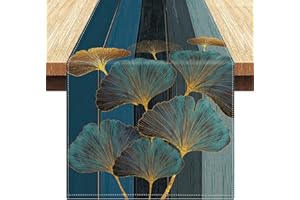 LRartdeco Runner daTavola Blu Runner Tavolo Retrò Legno Striscia Texture Lavabile per Matrimoni Festa Cucina da Pranzo Decorazione, 40x140cm